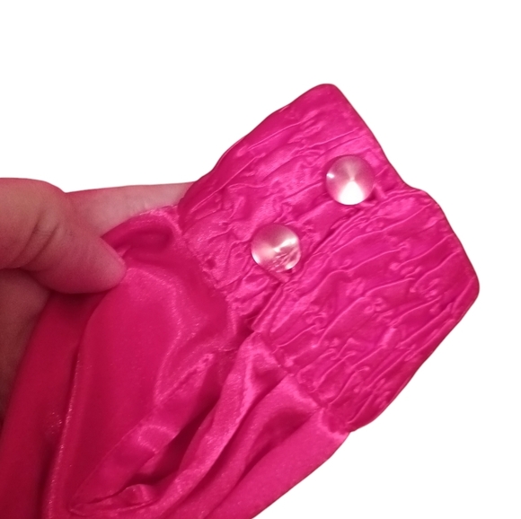 Vintage RED Tess Milano Satin Long Sleeved Blouse Ladies 4 Maximalist Old Money - Picture 3 of 8